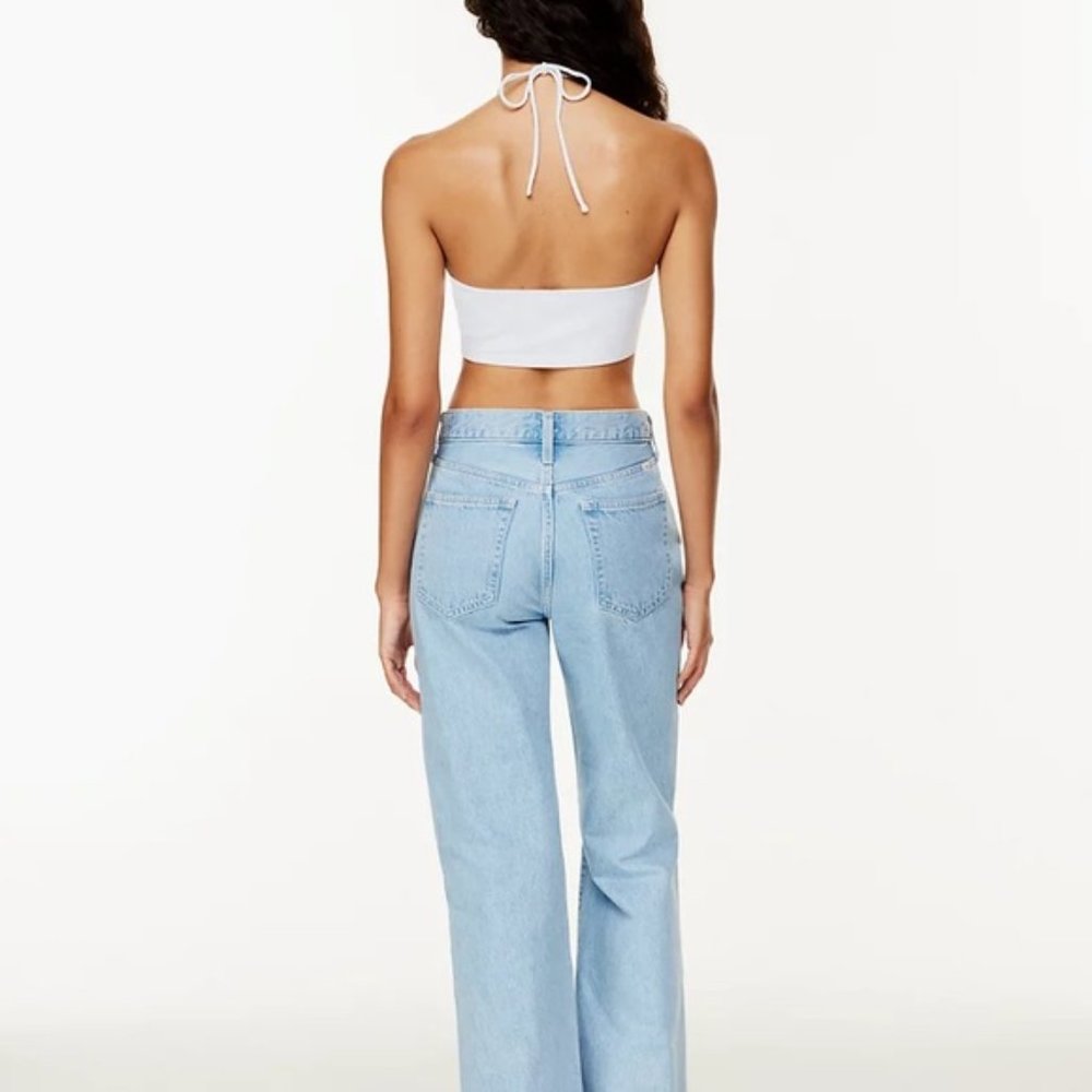 Aritzia Sun-Deh Light Blue Satin Cora Top Size XXS - Picture 3 of 7